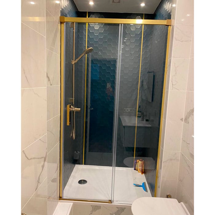 Mampara de ducha dorada corredera RH1114 - Mamparas de ducha a medida