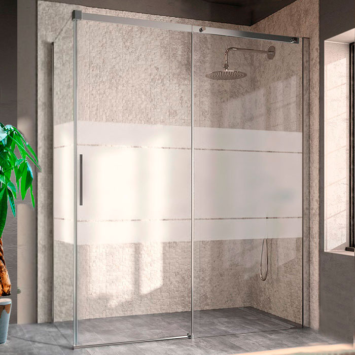Mampara de ducha cuadrada 70x70 cm altura 180 cm con puertas batientes -  vidrio trasnsparente