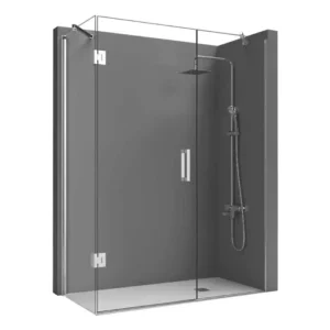 Mampara ducha angular 2 puertas plato 70x100 cm